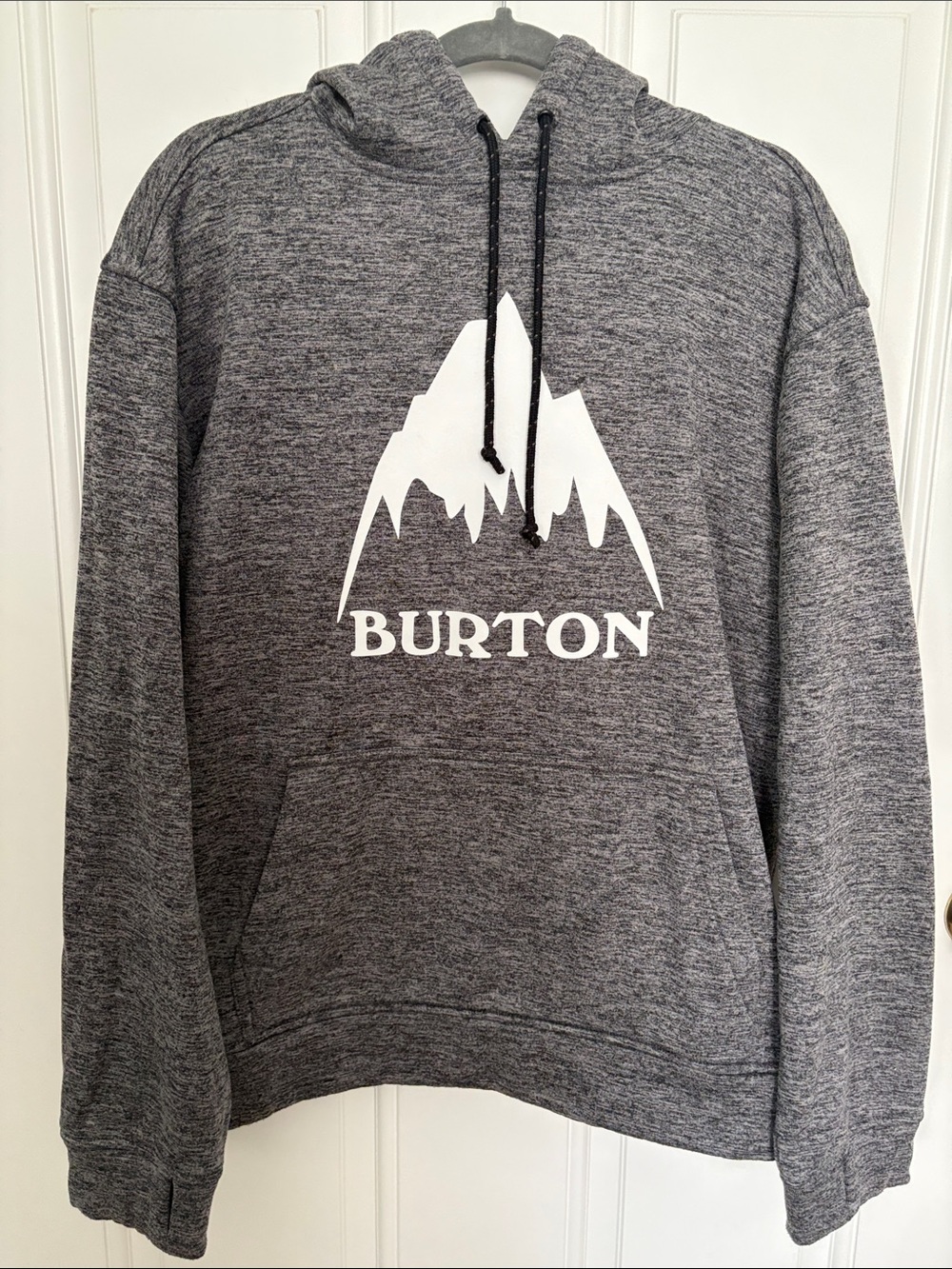 Burton Gray Heather Pullover Hoodie with White Mountain Logo